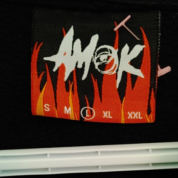 Amok kidz full zip up rhinestone hoodie new size large - Picture 6 of 7